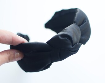 3 pezzi Fascia per capelli nera alla moda Fasce per capelli per donne Fasce per capelli elastiche per trucco, yoga, corsa, sport Fasce per capelli in tessuto morbido ed elastico Fasce per