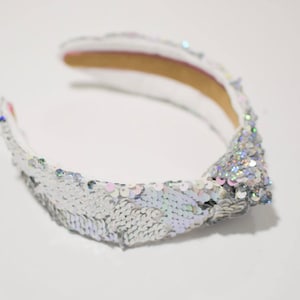 Mermaid Sequins Headband, Women&#39;s Headband, Knotted Headband, Mermaid Headband, Sequins Headband, Kids Headband, Adult Headband