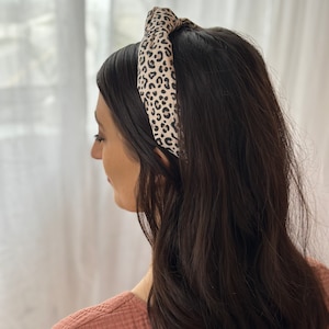 Cheetah Headband, Women&#39;s Headband, Knotted Headband