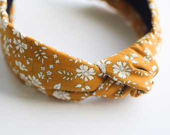 Golden Bloom, Women's Headband, Knotted Headband, Adult Headband