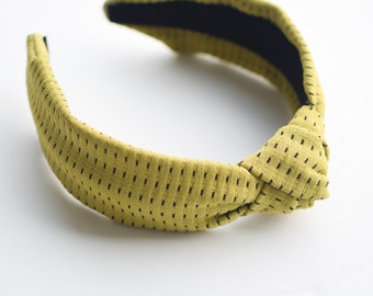 Chartreuse Dash Headband, Women's Headband, Knotted Headband, Gift, chartreuse, Cotton, Hard Headband, Comfy Headband