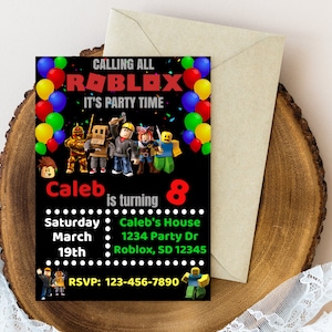 Kids Birthday Invitation.  Gaming Birthday Invite. Digital File.