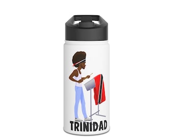 Trinidad Water Bottle | Carnival, Parade & Cultural Pride | Stainless Steel 12oz / 18oz
