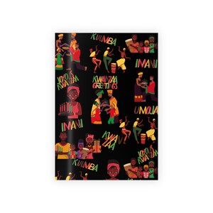 Kwanzaa Wrapping Paper Roll| Afrocentric Holiday Gift Wrap| Black History Celebratory Packaging| Joyous Kwanzaa Gift Wrap Roll image 2