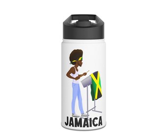 Jamaica Water Bottle | Carnival, Parade & Cultural Pride | Stainless Steel 12oz / 18oz