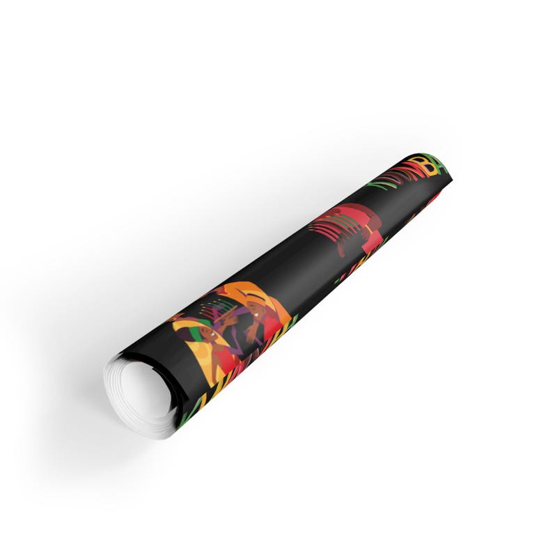Kwanzaa Wrapping Paper Roll| Afrocentric Holiday Gift Wrap| Black History Celebratory Packaging| Joyous Kwanzaa Gift Wrap Roll image 4