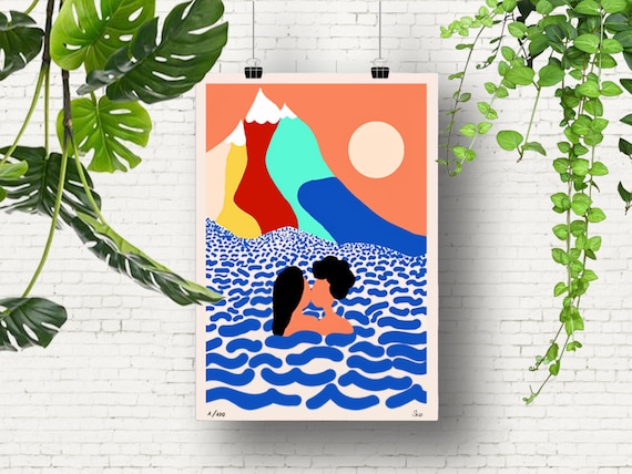 Affiche artistique OCEAN OF LOVE