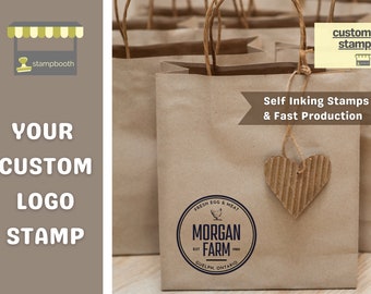 Self-Inking Custom Logo Stamp Large Stamp with Handle Personalized Branding Stamp for Packaging Custom Stamp for Business Self Ink Stamp