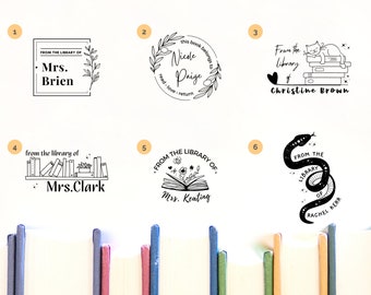 Ex Libris Stamp, This Book Belongs to Stamp, From the Library of Book Stamp Personalized Library Stamp for Book Lovers, Custom Library Stamp