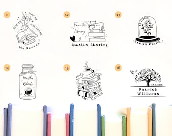 Ex Libris Stamp, This Book Belongs to Stamp, From the Library of Book Stamp Personalized Library Stamp for Book Lovers, Custom Library Stamp