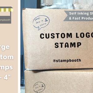 Grand tampon de logo Tampon d'emballage personnalisé Tampon personnalisé Logo Tampon d'entreprise Tampon de logo personnalisé Tampon de marque Tampon auto-encreur personnalisé