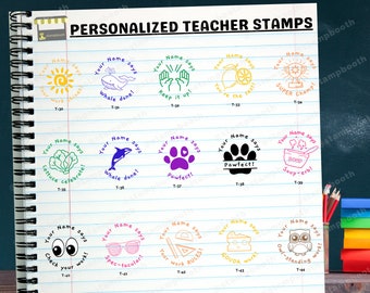 Custom Teacher Stamp Personalized Teacher Gifts for Teacher Appreciation Gifts Classroom Stamp Checklist Grading Stamp Self Inking Stamp