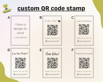 QR Code Business Stamp Branding Stamp Packaging Supplies QR Code Stamp Social Media Stamp Instagram Stamp Custom Stamp Self-Inking Stamp