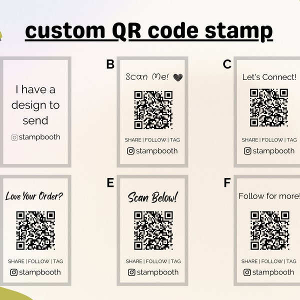 QR Code Business Stamp Branding Stamp Packaging Supplies QR Code Stamp Social Media Stamp Instagram Stamp Custom Stamp Self-Inking Stamp