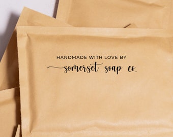 Handmade With Love Stamp Made With Love Personalized Stamp Packaging Supplies Business Branding Stamp Custom Stamp Custom SELF INKING Stamp