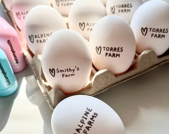 Sello de huevo personalizado con tinta Sello con nombre de granja de huevos de gallina Sello de cartón de huevos frescos de granja Sello de granja personalizado Sello de huevo Sello autoentintable personalizado
