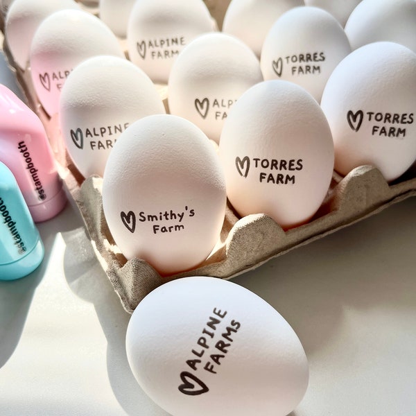 Custom Egg Stamp with Ink Chicken Egg Farm Name Stamp Farm Fresh Egg Carton Stamp Custom Farm Stamp Egg Stamp Personalized Self Inking Stamp