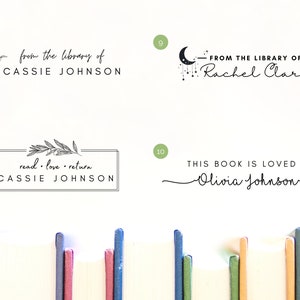 De la bibliothèque de tampon personnalisé tampon de livre auto-encreur tampon de bibliothèque personnalisé cadeau pour les amateurs de livres cadeau de professeur tampon Ex Libris personnalisé