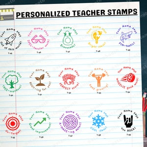 Custom Teacher Stamp Self Inking, Personalized Teacher Gifts for Teacher Appreciation Gifts, Classroom Stamp School Supplies Grading Stamp