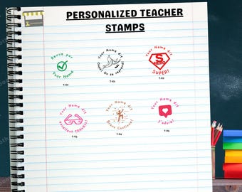 French Teacher Custom Self Inking Stamp Personalized Teacher Appreciation Gift French Classroom Stamp School Supplies Grading Stamp