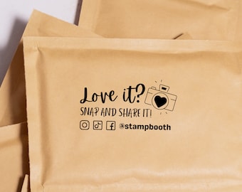 Social Media Stamp Snap Share Marketing Stamp Instagram Stamp Shipping Supplies Branding Stamp Custom SELF INKING Business Packaging Stamp