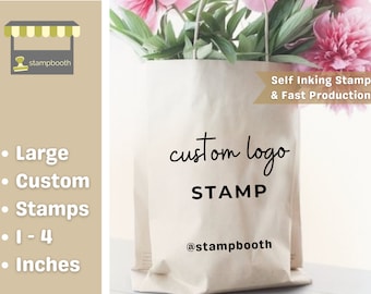 Self-Inking Business Stamps Custom Logo Stamp Large Custom Stamps Logo Stamper Branding Stamp Personalized Stamp Self Inking With Handle