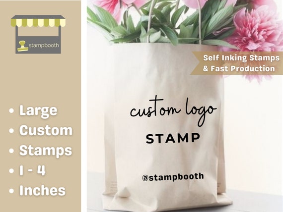 Self-inking Business Stamps Custom Logo Stamp Large Custom Stamps Logo  Stamper Branding Stamp Personalized Stamp Self Inking With Handle 