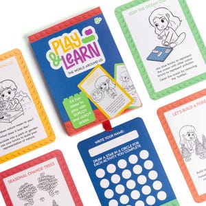 Jogo de cartas The World Around Us | Jogo de cartas educativo | Noite de jogos em família | Aprendizagem divertida | Presente perfeito | Cartões de aprendizagem para crianças | Presente para criança