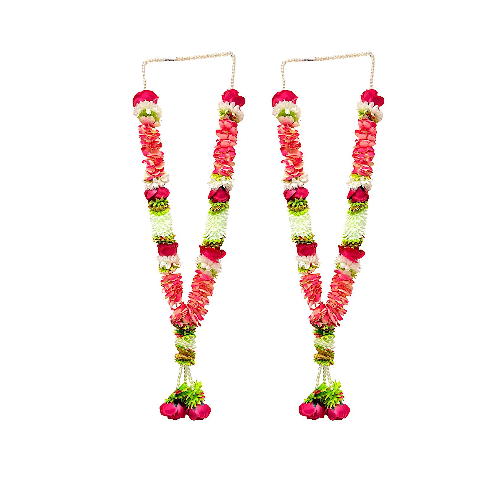 Var Garland Handmade 30 Inch Red and White Wedding Garland | Artificial Rose Var ...