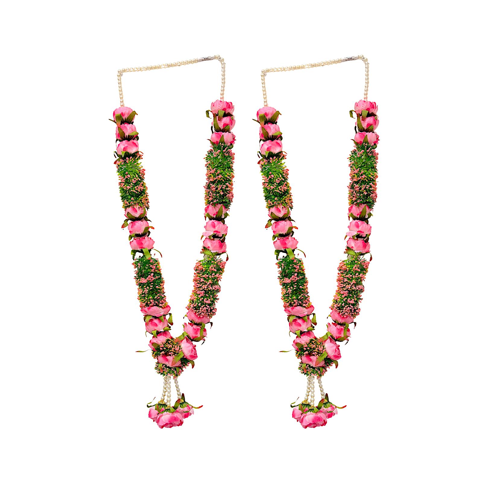 Var Garland Handmade 30 Inch Red and White Wedding Garland | Artificial Rose Var ...