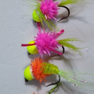 4 pack tungsten chewy jigs size 10 brights