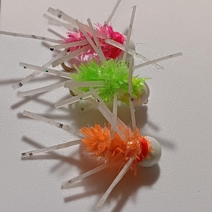 3 glow crazy legs tungsten jigs
