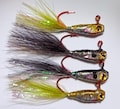 Flat fish panfish jig size 8...1/32oz.  4pack. Now 1/16oz available in select colors.