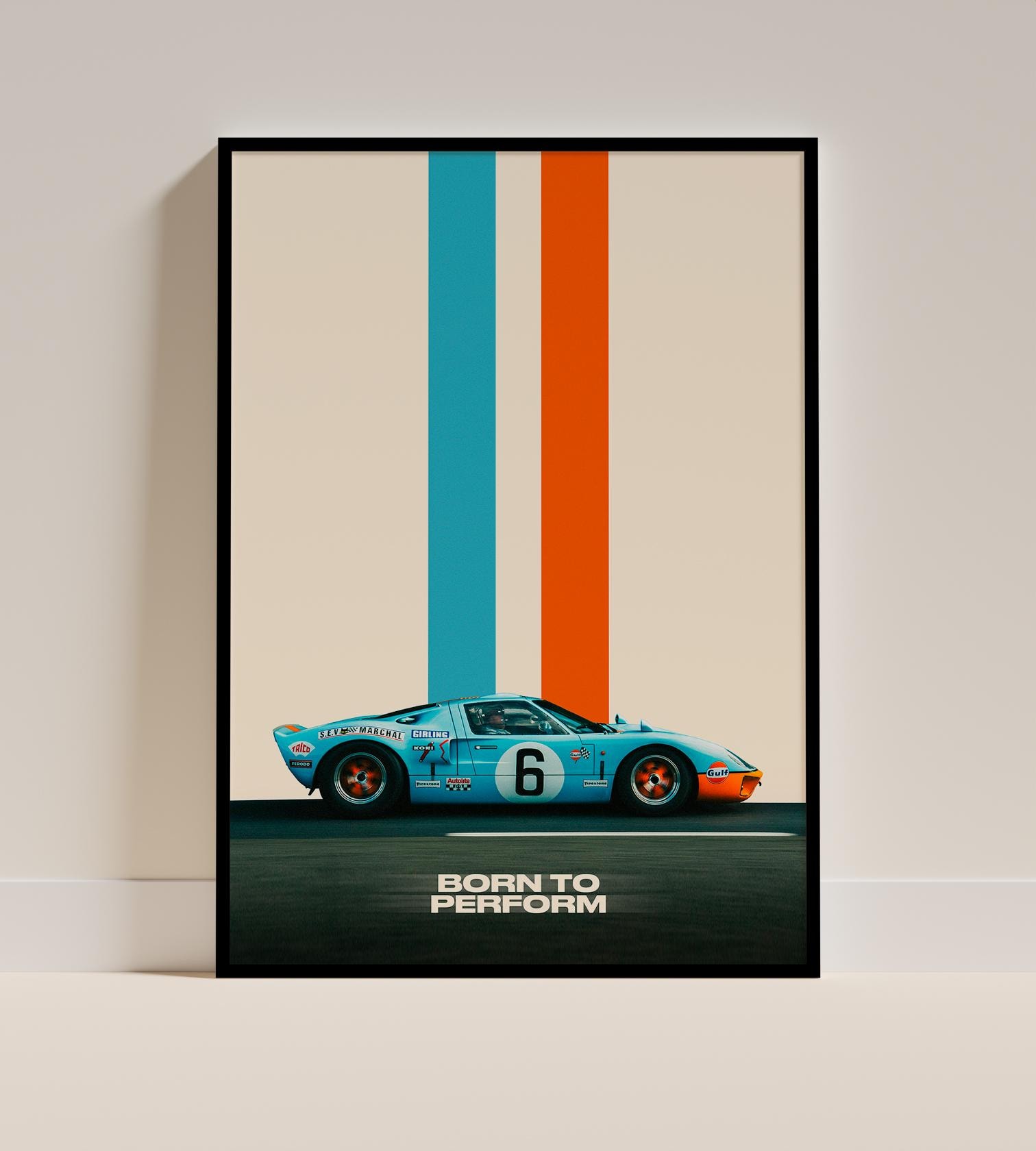 Ford GT40 Le Mans Winner Poster: Gulf Livery Racing Art (digital ...