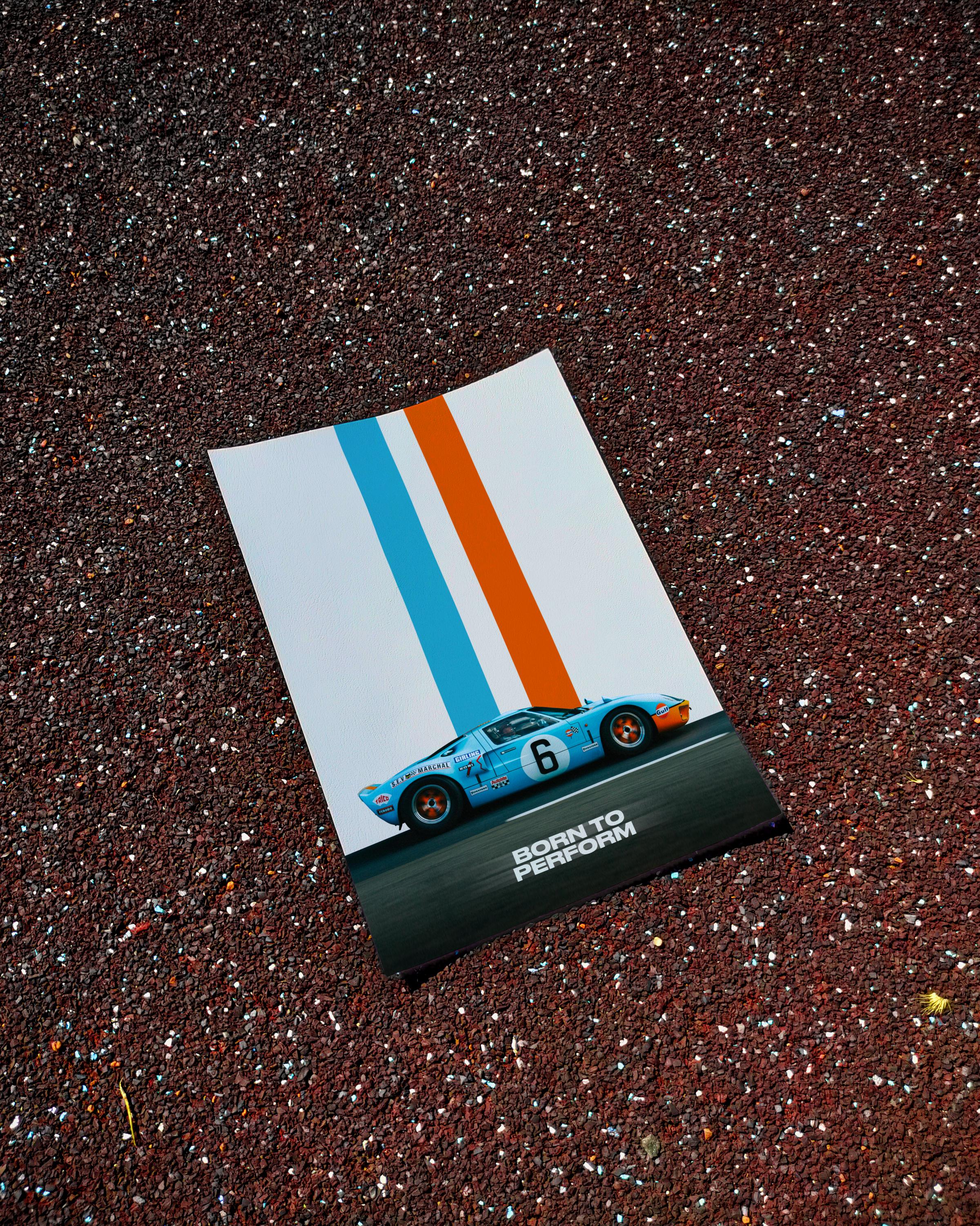 Ford GT40 Le Mans Winner Poster: Gulf Livery Racing Art (digital ...