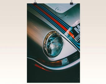 ヴィンテージ マルティーニ レーシング ポルシェ 911 プリント：クラシックカー写真（デジタルダウンロード）