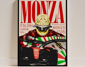 Italian Grand Prix Digital Print - Vintage Ferrari Monza Racing Art