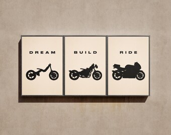 Dream. Build. Ride. - Set of 3 Wall Art (Digital Download)