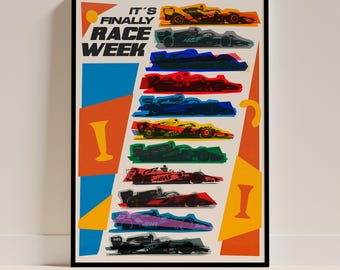 F1グランプリレースウィークポスター：レーシングウォールアート（デジタルダウンロード）