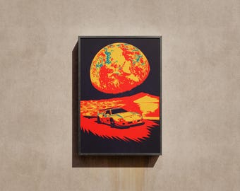 フェラーリ F40 リベルトウォーク スペースコラージュポスター レーシングアート (デジタルダウンロード)