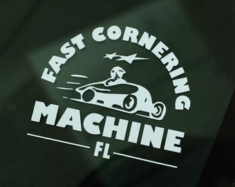 Fast Cornering Machine race car decal sticker