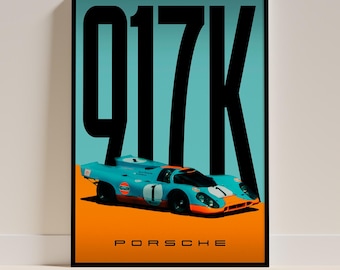 Porsche 917K (Gulf Livery) Poster - Racing Wall Art (Digital Download)
