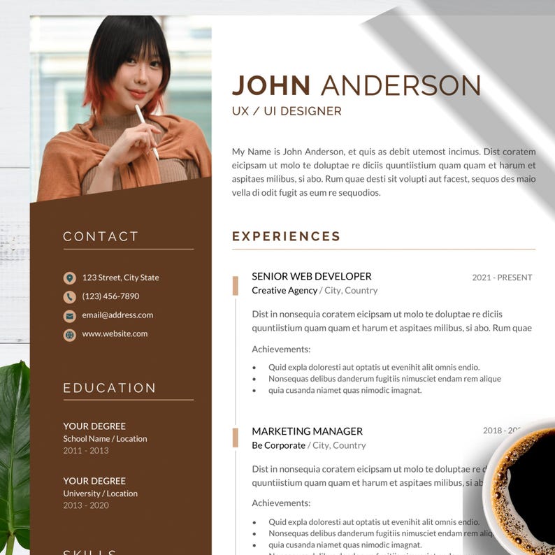 UI/UX Designer Resume Template 2025 | ATS Friendly Modern Resume | Word ...
