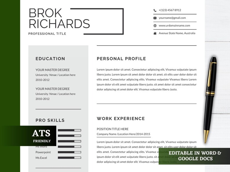 Clean Resume Template for Word - Il 794xN.7032332685 F2x1 