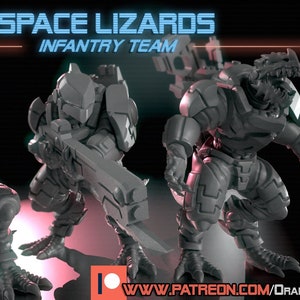 Greater Good Space Lizards -- Infantry Team