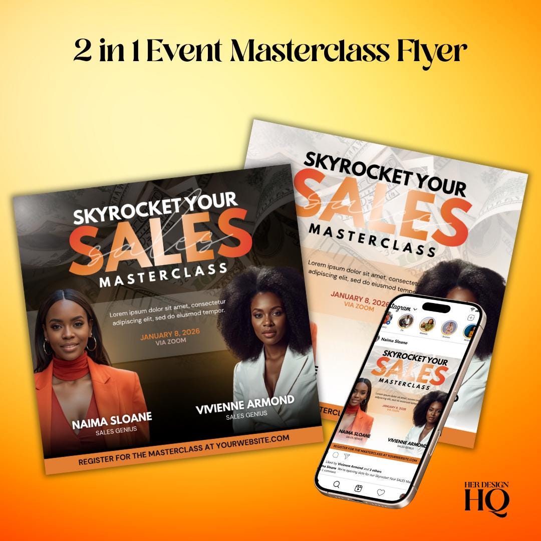 Online Masterclass Flyer Template | Social Media, Black & Orange (canva ...