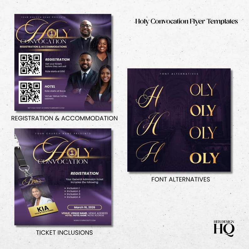 Holy Convocation Flyer Bundle | Church Flyer | Canva Template With PSD ...