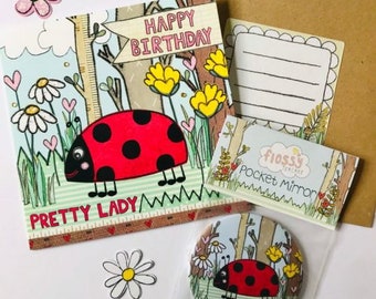 Pretty Lady Ladybird Woodland Gift Set | Birthday For Friend | Best Friend Gift Idea | Cute Birthday Card