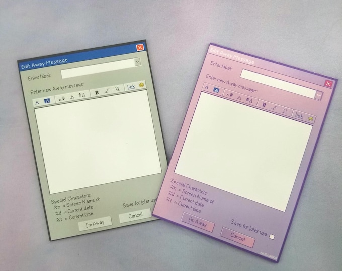 AIM Away Message Memo Notepad in Classic and Pastel [mana] - Etsy