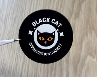 Black Cat Magnet | Cat Lover Gift | Cute Witchy Fridge Magnet | Gothic Decor | Spooky Cat Magnet | Nerdy Gift